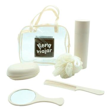 Imagem de Kit Viagem Completo Bora Viajar com Bolsa Transparente 6 Itens - FWB, 