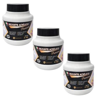 Imagem de Kit Rejuntes Acrílico 2kg Cinza Moderno Impermeável 3Un - SILAQUA