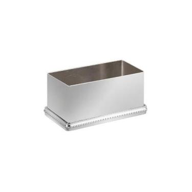 Imagem de Porta-adoçante retangular em prata Silverlux Pérola 8,5x4cm