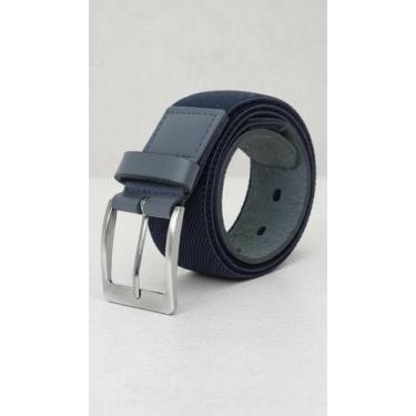 Imagem de Cinto Elástico Masculino Couro Azul-Marinho 4cm - Congratulations Stor