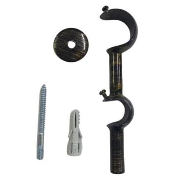 Imagem de Suporte Duplo Alumínio Para Varão De Cortina 28mm E 19mm Unitário Com 