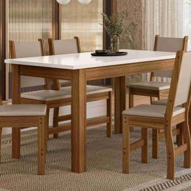 Imagem de Mesa de Jantar Retangular 150cm de 6 Lugares Bellagio Poliman Móveis -