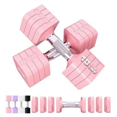 Imagem de Par de Halteres Ajustáveis Upspeed 4,5 kg Rosa