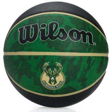 Mini Bola Basquete Wilson NBA WTB1100PDQNB - Marrom/Marrom