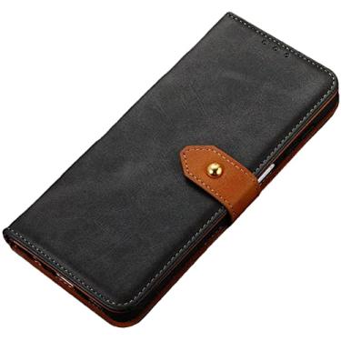 Imagem de LAHappy Capa carteira para iPhone 13 Pro Max/13 Pro/13/13 Mini, capa interna de couro poliuretano termoplástico com suporte para cartão, capa tipo carteira, fecho magnético, proteção total à prova de choque, preta, 13 Pro 6.