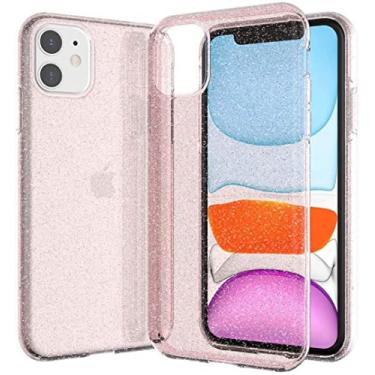 Imagem de Capa macia slim Crystal Clear Glitter para iPhone 11 Pro Max 13 12 Mini X XS XR 8 Plus 7 6S SE 2020 Acessórios de capa de telefone de luxo, rosa, para iPhone 13 Mini