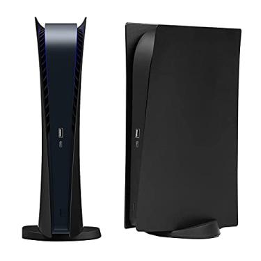 Imagem de Capa para PlayStation 5 edição digital, painéis para console PS5, acessórios para placa, protetor de placa de substituição com proteção contra poeira e riscos – digital, preto