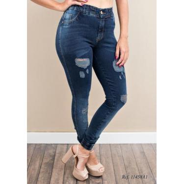 Imagem de Calça Jeans Skinny Feminina Cintura Alta Com Lycra - Colbie Denim
