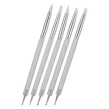 Imagem de Caneta de pontilhamento DIY para arte em unhas, multiuso, fácil de manicure, caneta pontilhar, alça acrílica, macia para casa, salão de manicure para técnicos de unhas (branca)