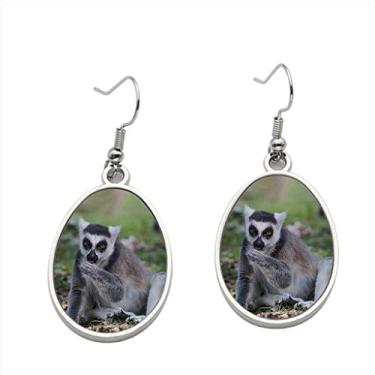 Imagem de Brinco de lêmure Catta com cauda de anel - Brincos pendentes para meninas - Presente de festa de aniversário dos namorados