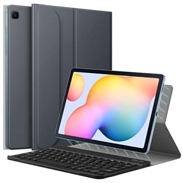 Imagem de MoKo Capa com teclado para Samsung Galaxy Tab S6 Lite 10.4 2020/2022 (SM-P610/P615/P613/P619), capa magnética com teclado sem fio removível, compatível com Galaxy Tab S6 Lite 2020, cinza espacial