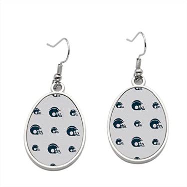 Imagem de Brinco de vetor de textura geométrica com símbolo de ícone de capacete de futebol - Brincos pendurados para meninas - Presente de festa de aniversário dos namorados, Metal, Sem pedras preciosas