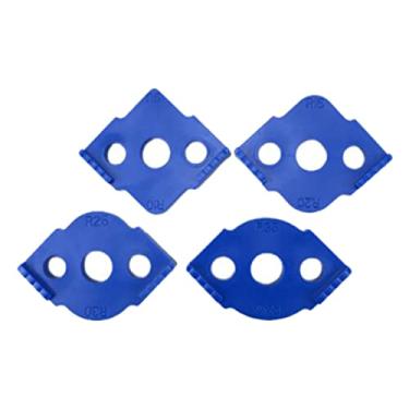 Imagem de Conjunto de 4 peças Modelo de roteador de gabarito de raio Modelos de roteamento de raio de canto, Modelo de bit de roteador de arredondados de, Azul