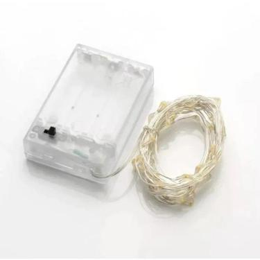 Imagem de Cordão Fixo 50 LEDs Branco Quente 5m à pilha