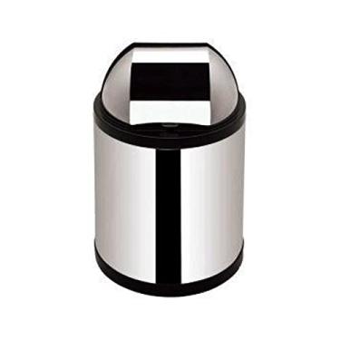 Imagem de Lixeira De Pia C/Tampa Retrátil Cromada, Corpo em Aço Inox,Recip. Plástico 2,5 L