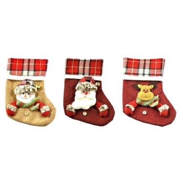 Imagem de Kit Bota Natal Papai Noel, Boneco de Neve e Rena Pelúcia 25cm 3 Peças