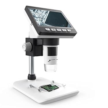 Imagem de Adaptador de microscópio microscópio digital de lente dupla 7 polegadas 12MP acessórios de microscópio de vídeo para câmera (cor: 307-1000X)