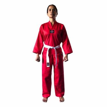Imagem de Dobok Kimono Taekwondo - Brim Leve - Vermelho - Adulto - Ariran