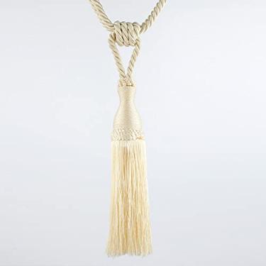 Imagem de Suportes de clipes de cortina Clipes de fivela de amarração Tiras de cortina Rayon Borlas Acessórios para cortina Decoração de casa, off, white, 2 peças