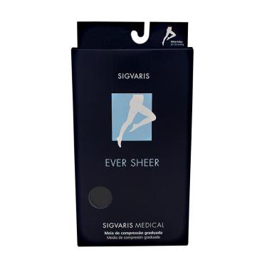 Imagem de Meia Calça Sigvaris Ever Sheer 20-30mmHg Preta Ponteira Fechada M (Tamanho Médio) Longo (M3)