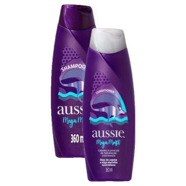 Imagem de Kit Shampoo Aussie Mega Moist Super Hidratação 360ml + Condicionador Aussie Mega Moist Super Hidratação 360ml