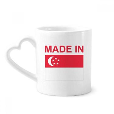 Imagem de Caneca Made In Singapore Country Love Coffee Ceramic Drinkware Copo de coração de vidro