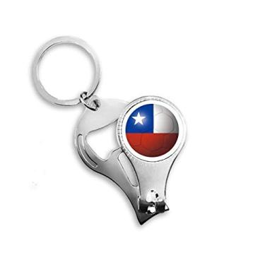 Imagem de Chaveiro Abridor de Garrafas Cortador de Pregos Futebol Bandeira Nacional do Chile