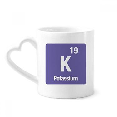 Imagem de K Potássio Elemento Químico Caneca Chem Café Cerâmica Copos Copo de Coração de Vidro