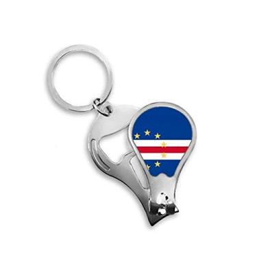 Imagem de Cortador de unhas com bandeira nacional de Cabo Verde África país abridor de unhas chaveiro tesoura