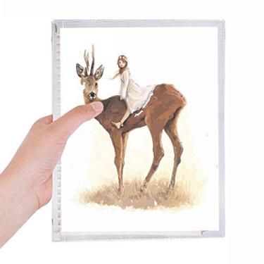 Imagem de Caderno de folhas soltas para meninas, cervo, animal, diário recarregável, papelaria