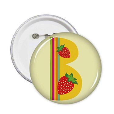 Imagem de B Alfabeto Ilustração de Morango Alfinetes Emblema Botão Decoração Acessório 5 peças