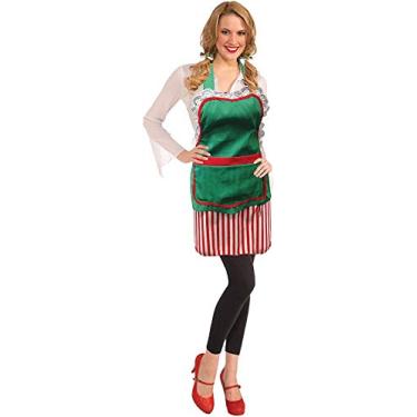 Imagem de Rubie's Avental feminino de ajudante do Papai Noel, Multicolorido, tamanho nico