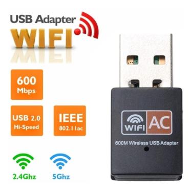 Imagem de Adaptador Wifi Usb Dual Band Ac 600 5g 2dbi Internet