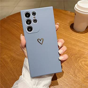 Imagem de Estojo folheado para celular Love Heart para Samsung S22 Ultra S20 FE S21 Plus S10 Lite S9 S8 Note 20 10 Pro 9 8 Quadrado TPU macio, cinza, para S8