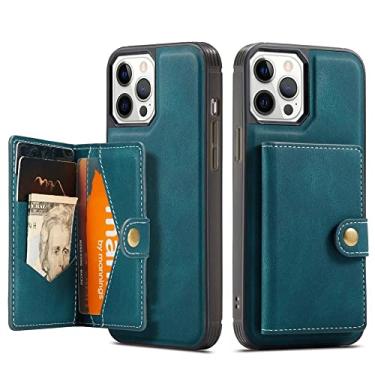 Imagem de Capa destacável com slot para cartão para iPhone 12 Pro Max 13 Mini 14 Plus 11 XR XS 7 8 Folio Couro Fecho Imã Carteira Capa para telefone, capa carteira azul, para iPhone 12 Pro Max
