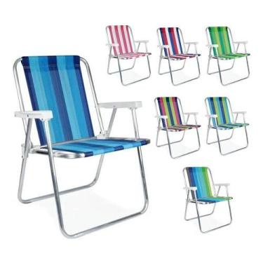 Imagem de Cadeira Alta De Praia Piscina Aluminio Sol Mor Até 110Kg
