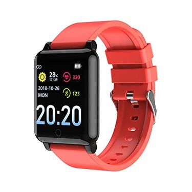 Imagem de Relógio Smartwatch NAMOFO relógio inteligente corpo temprature detecção mensagem push lembrete mulheres esportes fitness smartwatch para ios android apple relógios (Vermelho-Silicone)