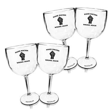 Imagem de 4 Taças Gin Transparentes Personalizadas Make Racismo Wrong