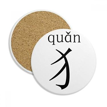 Imagem de Componente do personagem chinês quan Coaster Cup Caneca de proteção de mesa Pedra absorvente