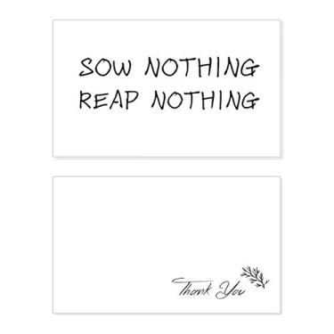 Imagem de Citação semeada Nada Reap Nothing Thank You Cartão aniversário saudação casamento agradecimento