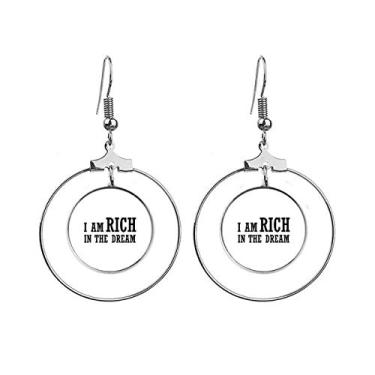 Imagem de Brincos da moda I Am Rich In The Dream Art Deco, brincos pendurados com argola e argola