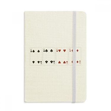 Imagem de Caderno de 4 corações Spade Diamond Club padrão oficial tecido capa dura diário clássico