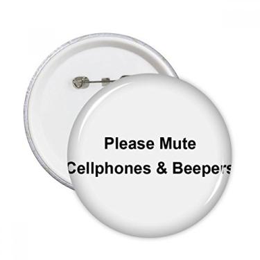 Imagem de Símbolo de mudo para celulares e apitos redondos, distintivo, botão, decoração, 5 peças, presente