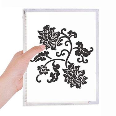 Imagem de Caderno de plantas com flores negras, caderno de folhas soltas, diário recarregável