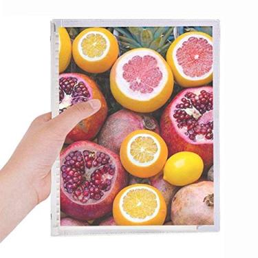 Imagem de Caderno com imagem de frutas tropicais frescas e folhas soltas para diário recarregável