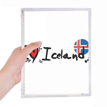 Imagem de I Love Iceland Palavra Bandeira Love Heart Illustration Caderno de folhas soltas diário recarregável