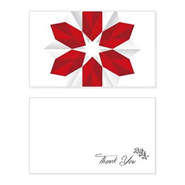 Imagem de Cartão de agradecimento abstrato com estampa de origami floral de Natal, cartão de agradecimento de aniversário