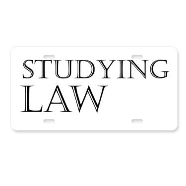 Imagem de DIYthinker Etiqueta de aço inoxidável para decoração de placa de licença estudando lei com frases curtas