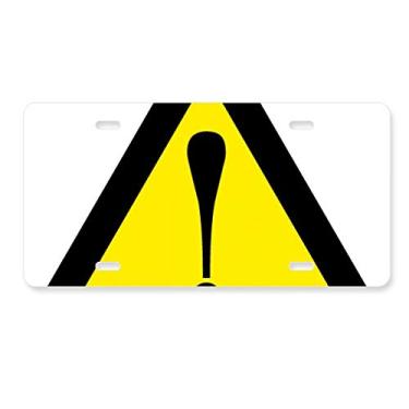 Imagem de DIYthinker Símbolo de aviso amarelo preto seguro placa de carro decoração de carro acessório de aço inoxidável