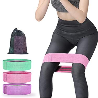 Imagem de ToneGrip Faixas de resistência para pernas e bumbum, conjunto de faixas elásticas antiderrapantes para alongamento de 3 níveis, faixas de exercícios ativam glúteos e coxas, faixa de